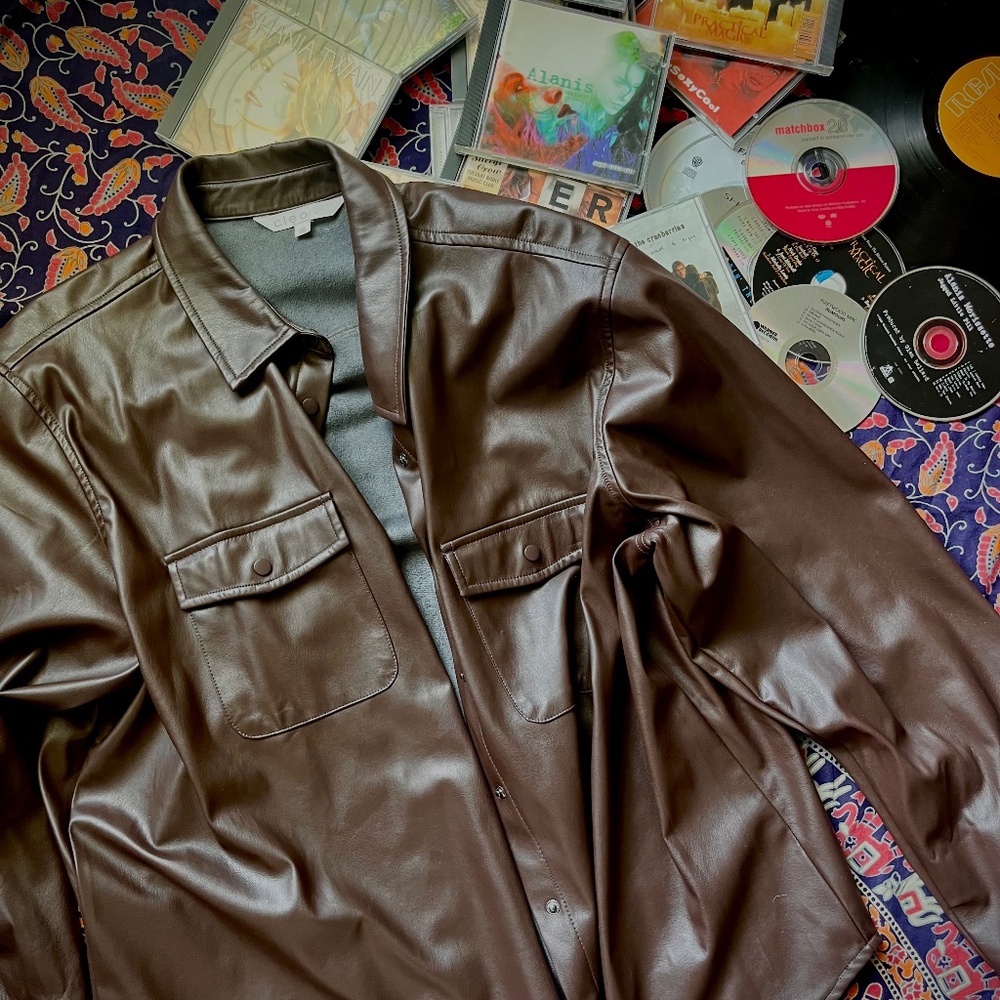Women’s brown Pleather jacket